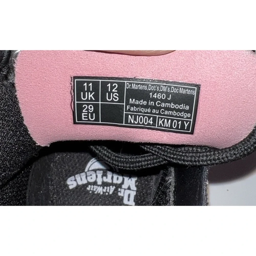 (b1/6)Dr. Martens 1460 Pink Patent Lace Up Combat Boots   Girls Size 12